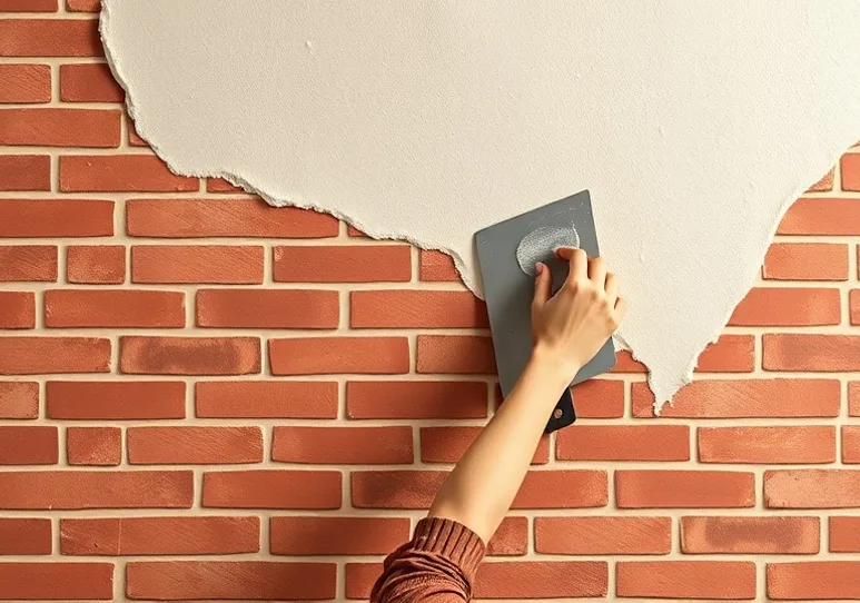Application d'un enduit décoratif à la lisseuse sur un mur